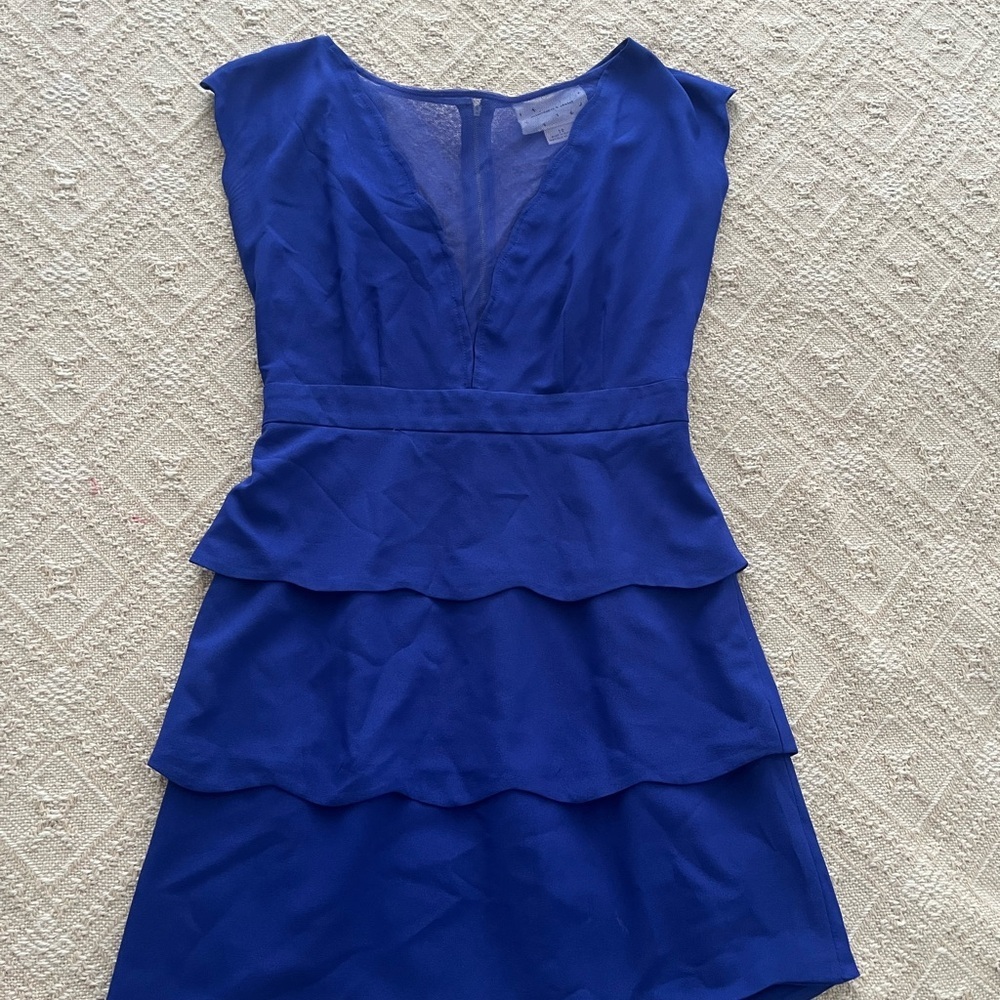 Urban Outfitters Royal Blue Layered Cocktail Dress Size 10 - Picture 8 of 9